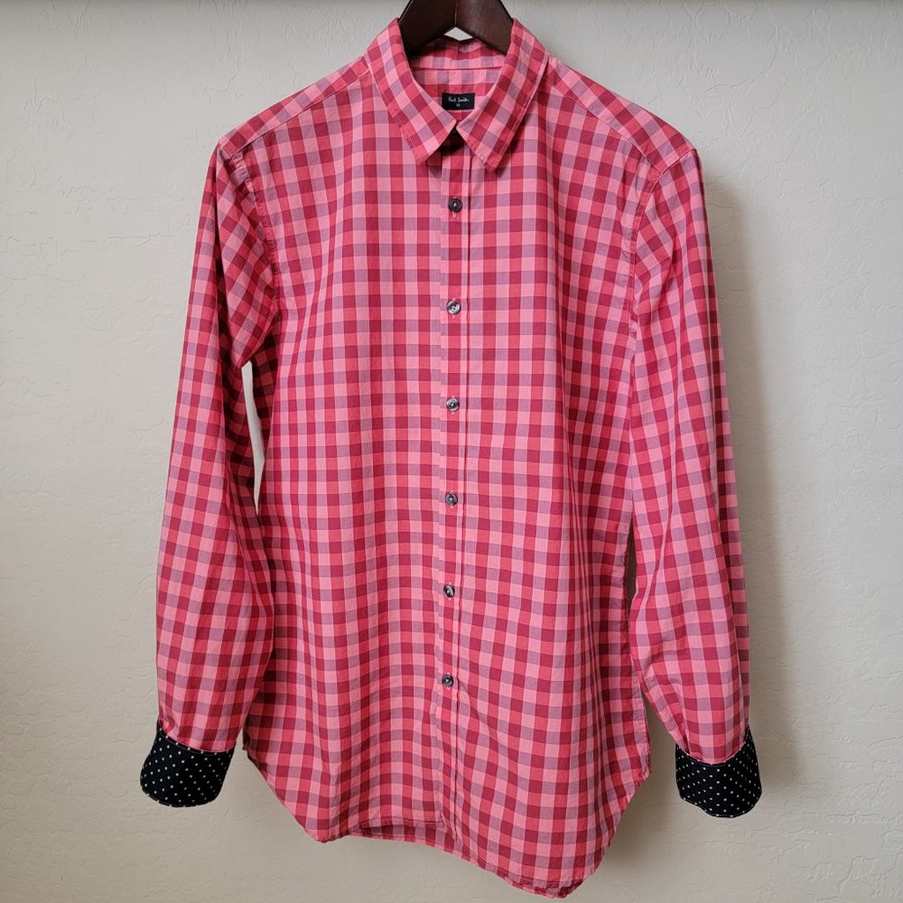 Paul Smith Button Up Red Gingham Plaid Shirt - Picture 6 of 16